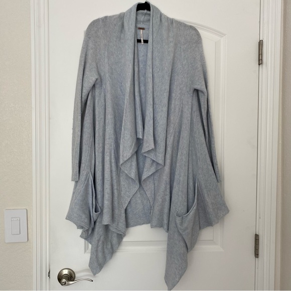 Free People pale blue long sleeve cardigan - Picture 1 of 4